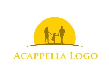 family enjoying the sun set logo