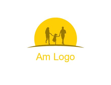 family enjoying the sun set logo