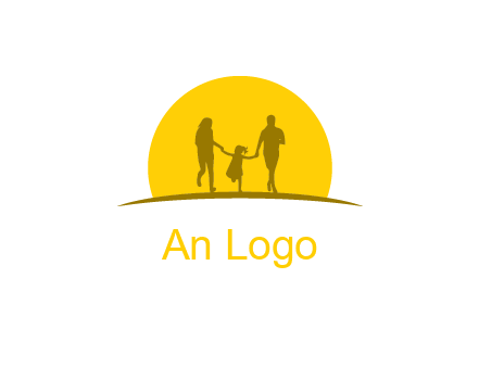 family enjoying the sun set logo