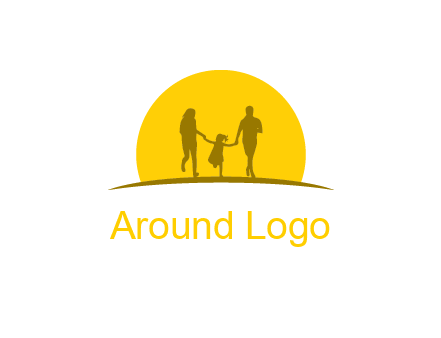 family enjoying the sun set logo
