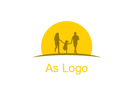 family enjoying the sun set logo