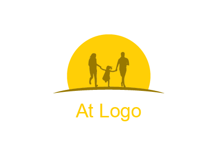 family enjoying the sun set logo