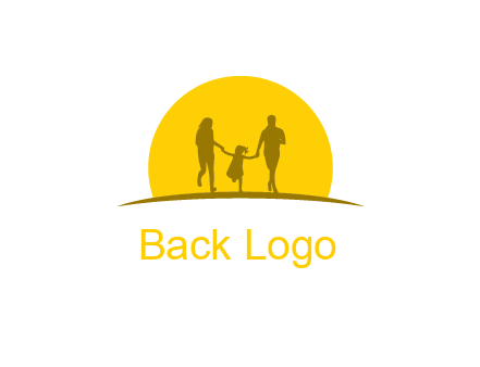 family enjoying the sun set logo