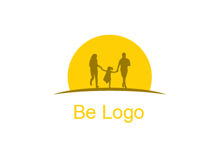 family enjoying the sun set logo