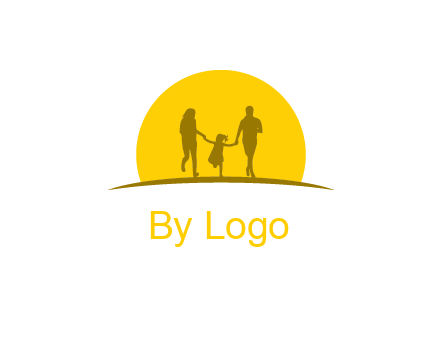 family enjoying the sun set logo
