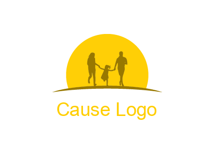 family enjoying the sun set logo