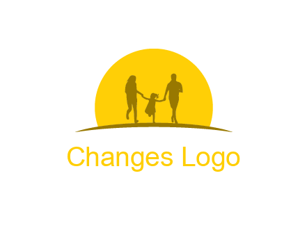 family enjoying the sun set logo