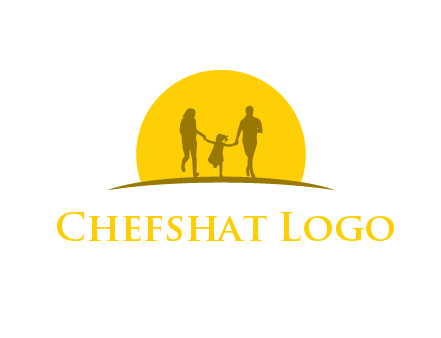 family enjoying the sun set logo