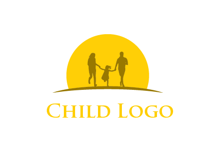 family enjoying the sun set logo