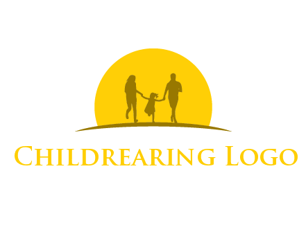 family enjoying the sun set logo