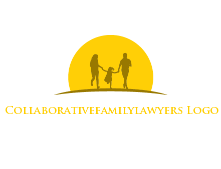 family enjoying the sun set logo