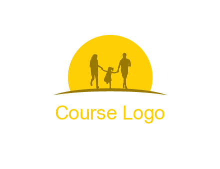 family enjoying the sun set logo