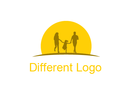 family enjoying the sun set logo