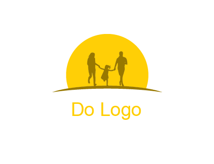 family enjoying the sun set logo