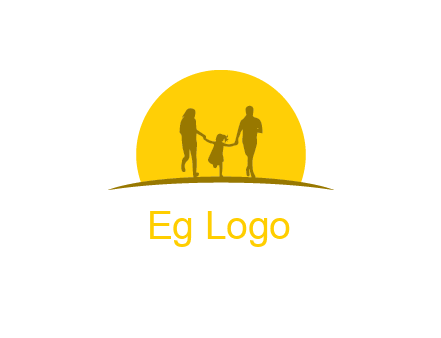 family enjoying the sun set logo