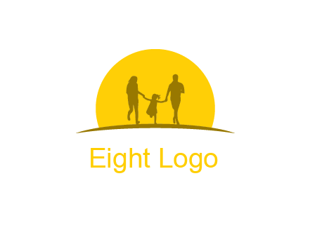 family enjoying the sun set logo