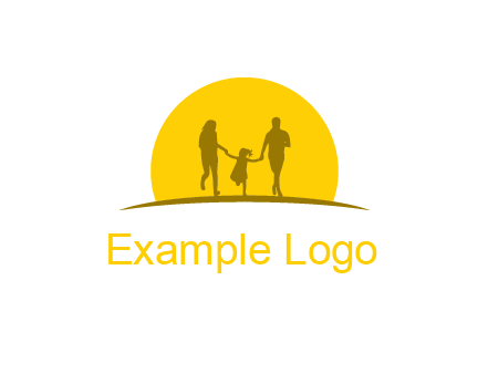 family enjoying the sun set logo