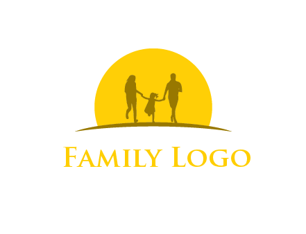 family enjoying the sun set logo