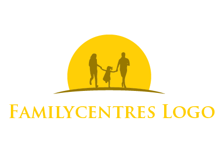 family enjoying the sun set logo