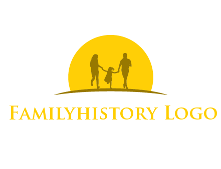 family enjoying the sun set logo