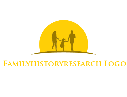 family enjoying the sun set logo