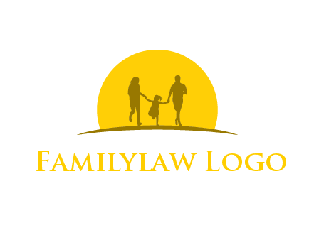 family enjoying the sun set logo