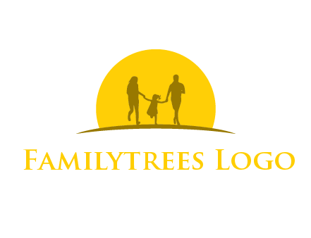 family enjoying the sun set logo