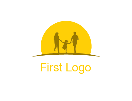 family enjoying the sun set logo