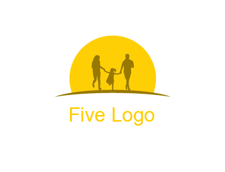 family enjoying the sun set logo