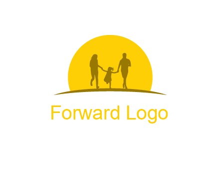 family enjoying the sun set logo