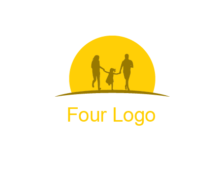 family enjoying the sun set logo