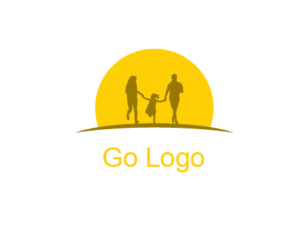 family enjoying the sun set logo