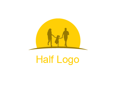 family enjoying the sun set logo