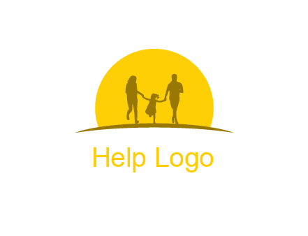 family enjoying the sun set logo