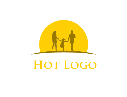 family enjoying the sun set logo