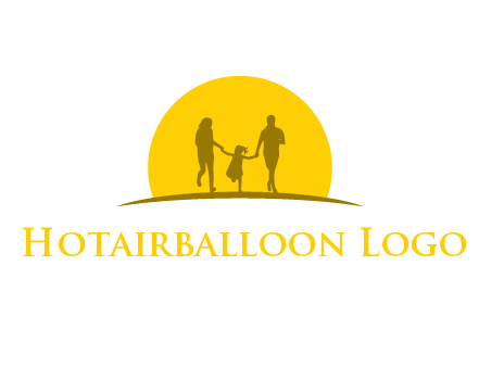 family enjoying the sun set logo