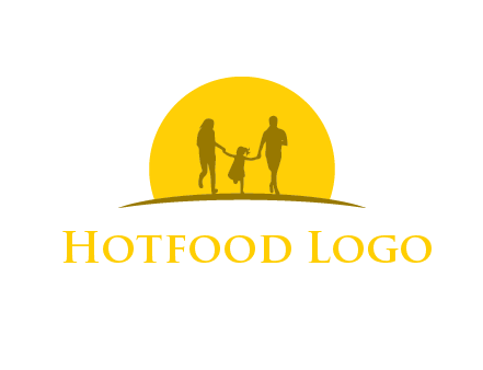 family enjoying the sun set logo