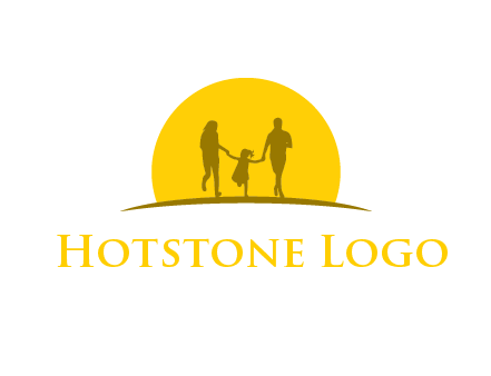 family enjoying the sun set logo