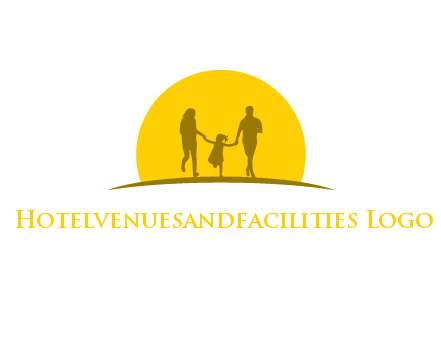 family enjoying the sun set logo