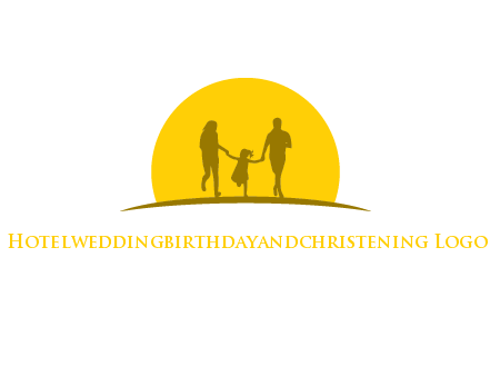 family enjoying the sun set logo