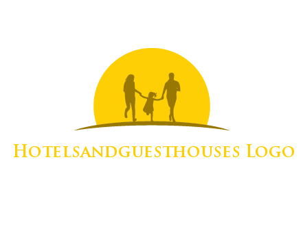 family enjoying the sun set logo