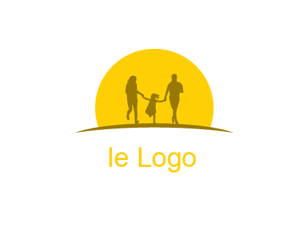 family enjoying the sun set logo