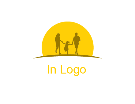 family enjoying the sun set logo