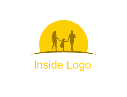 family enjoying the sun set logo