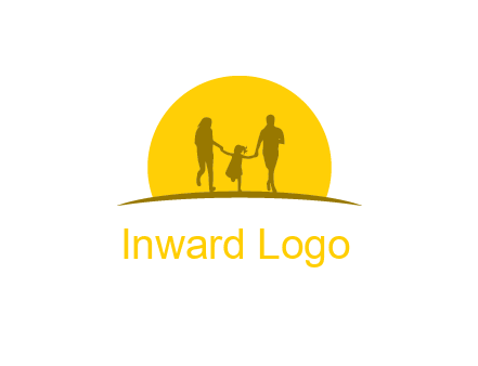 family enjoying the sun set logo