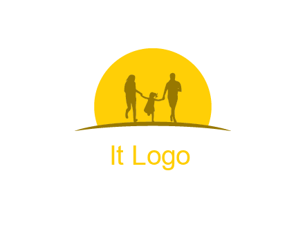 family enjoying the sun set logo