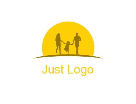 family enjoying the sun set logo