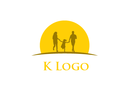 family enjoying the sun set logo