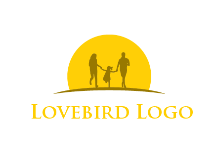 family enjoying the sun set logo