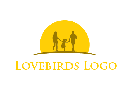 family enjoying the sun set logo